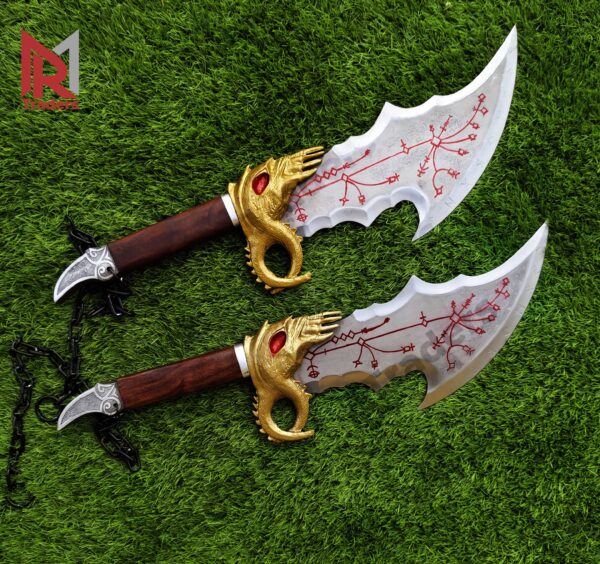 God of War Kratos Blades of Chaos Metal Cosplay Twin Blades Replica