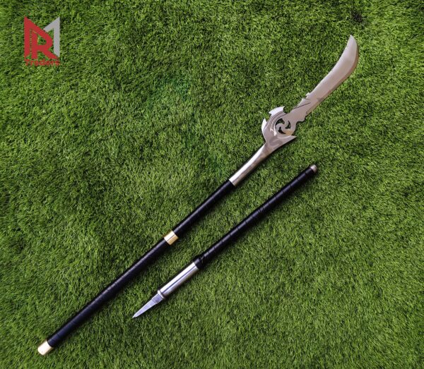 Handmade 70”inches Naginata High Carbon Steel Spear, Hand-Forged Solid Handle and Blade Antique craft Anniversary