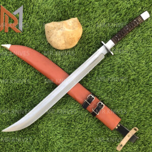 ✅Size and Measurements: *Overall Length: 30” Inches *Blade Length: 22” Inches *Handle Length: 08” Inches *Handle Material: Rose WOOD *Blade thickness: 4.0 mm *High Carbon Steel Blade 1095/15N20, Oil Tempered to 58-60 HRC